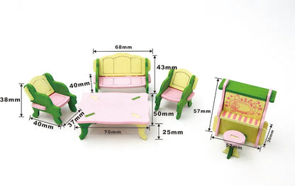 1:12 Dollhouse Miniature Furniture Wooden Creative Bathroom Bedroom Restaurant For Kids Action Figure Doll House Decoration Doll