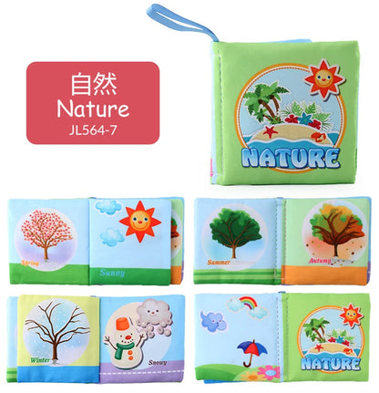 0-12 Months Baby Cloth Book Fruits Animals Cognize Puzzle Book Infant Kids Early Learning Educational Fabric Books Toys игрушк