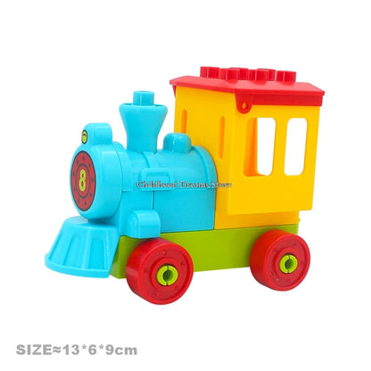 Traffic Big Building Blocks Vehicle Accessories Compatible Bricks Transportation Inserting Car Model Assembly Education Kid Toys