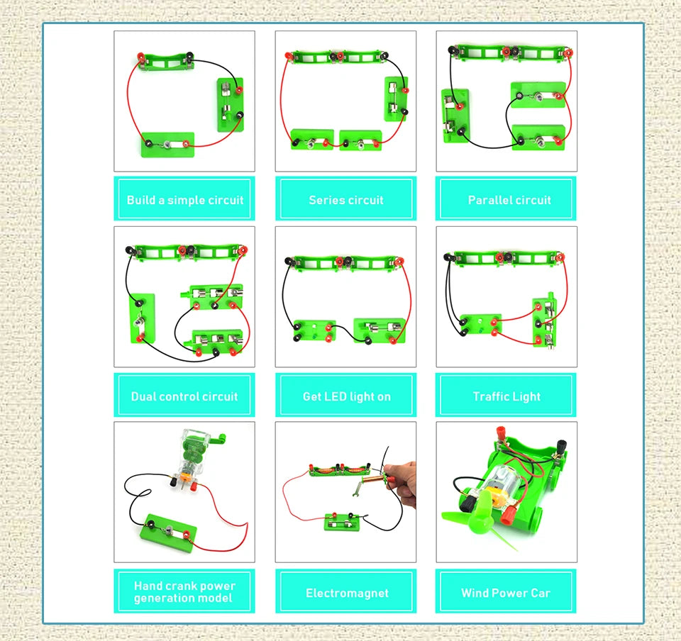 Student Electric Circuit Education Kits for School Lab Learning Physics Electromagnetic Experiments Teaching Aids Science Toys