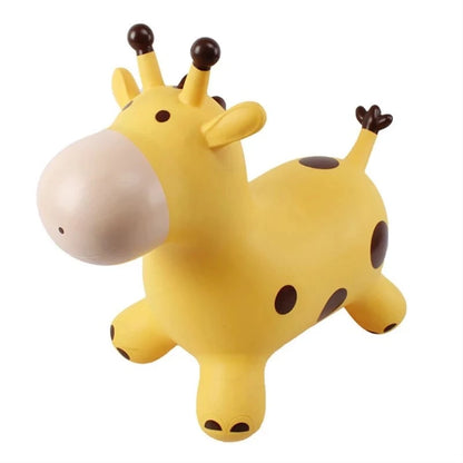 Inpany Bouncy Giraffe Hopper Inflatable Jumping Giraffe Bouncing Animal Toys