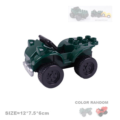 Traffic Big Building Blocks Vehicle Accessories Compatible Bricks Transportation Inserting Car Model Assembly Education Kid Toys