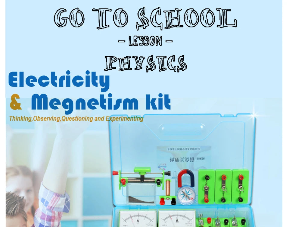 Student Physics Lab Electricity Circuit Magnetism Experiment Kit Learning Supply Kids Educational Toys for Junior High School