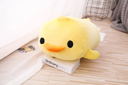 Stuffed Down Cotton Lying Duck Cute Yellow Duck Plush Toys for Soft Pillow Cushion Nice Christmas Gift