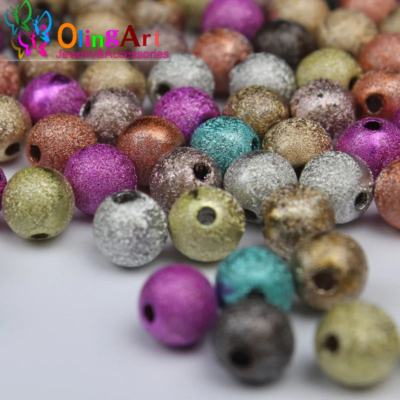 4/6/8/10/12/14/18/20MM Mixed Color Acrylic Wrinkle Beads DIY Earrings Bracelet Necklace Jewelry Making