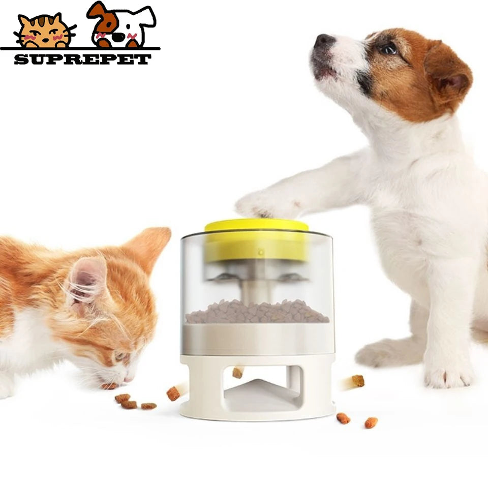 SUPRPET Automatic Pet Round Feeder Food Fun Dog Fountain Indoor Cat Slow Bowl Interactive Puzzle Supplies Treat Training Bowls