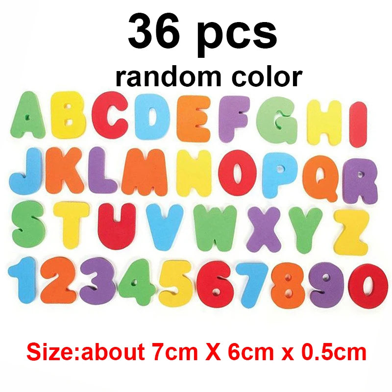 Alphanumeric Letter Bathroom Toys Bathtub Soft EVA Kids Baby Early Education Learning Foam DIY Sticker Puzzle Bubble Water Toys