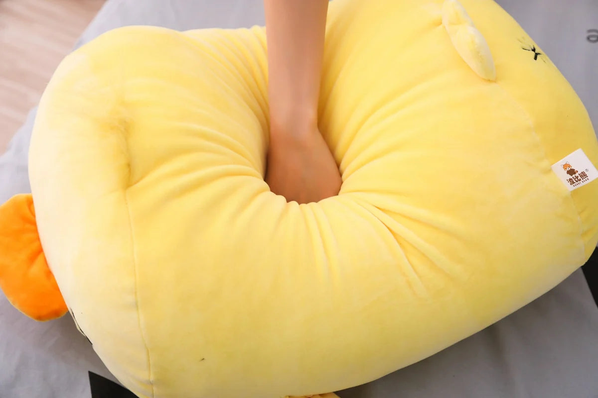 Stuffed Down Cotton Lying Duck Cute Yellow Duck Plush Toys for Soft Pillow Cushion Nice Christmas Gift