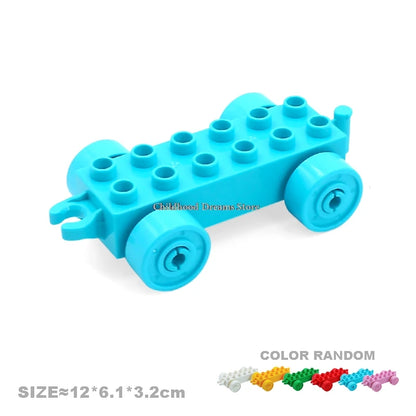 Traffic Big Building Blocks Vehicle Accessories Compatible Bricks Transportation Inserting Car Model Assembly Education Kid Toys