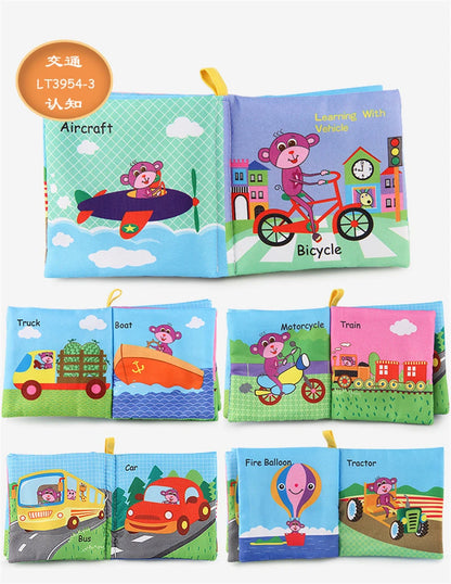 0-12 Months Baby Cloth Book Fruits Animals Cognize Puzzle Book Infant Kids Early Learning Educational Fabric Books Toys игрушк