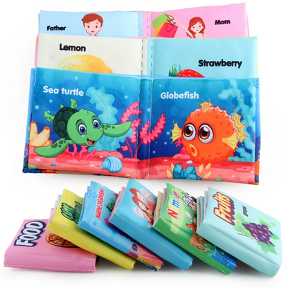 0-12 Months Baby Cloth Book Fruits Animals Cognize Puzzle Book Infant Kids Early Learning Educational Fabric Books Toys игрушк