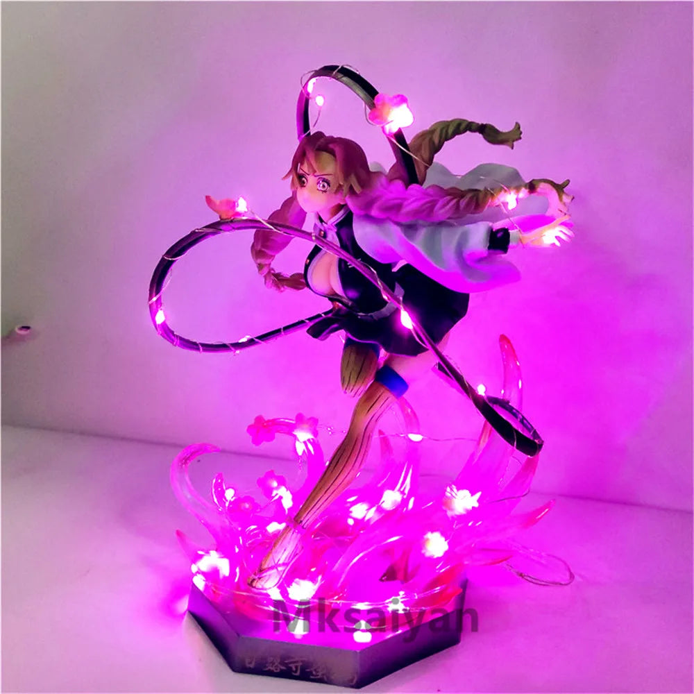 Anime Figures Demon Slayer Kanroji Mitsuri PVC Led DIY Toys Kimetsu no Yaiba 21cm Decor Bedroom Visual Night Light Action Figure