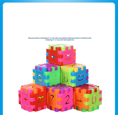 60Pcs/lot Baby Plastic Construction Building Blocks Bricks Toy Colorful DIY Number Puzzle Model Education Interconnecting Block