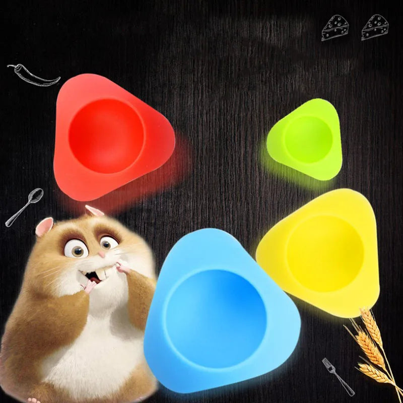 Small Pets Silicone Hamster Rabbit Food Feeder Water Drinking Bowl Food Bowl Pets Hamster Cage Feeding  Small Animals Products