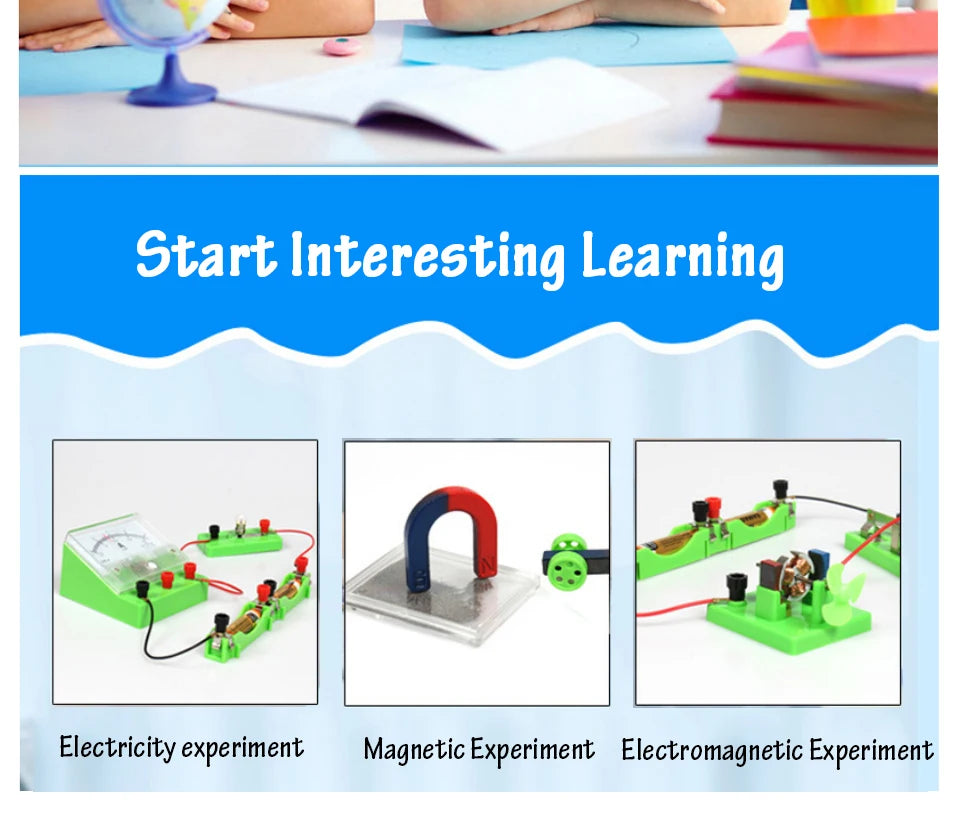 Student Physics Lab Electricity Circuit Magnetism Experiment Kit Learning Supply Kids Educational Toys for Junior High School