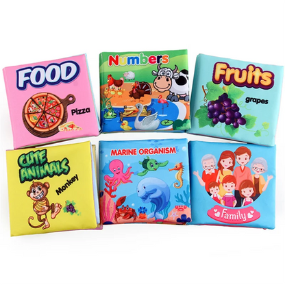 0-12 Months Baby Cloth Book Fruits Animals Cognize Puzzle Book Infant Kids Early Learning Educational Fabric Books Toys игрушк