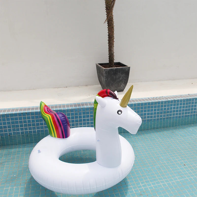 Summer Ring Tool Free Pump Gift  Inflatable Ride-ons Life Buoy Unicorn Bath Water Toy Pool Rafts For Children &amp; Adult Swimming