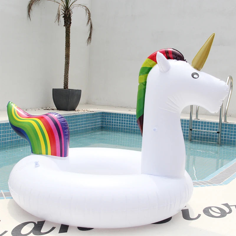 Summer Ring Tool Free Pump Gift  Inflatable Ride-ons Life Buoy Unicorn Bath Water Toy Pool Rafts For Children &amp; Adult Swimming