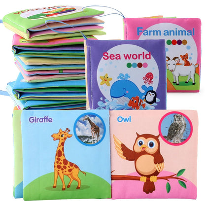 0-12 Months Baby Cloth Book Fruits Animals Cognize Puzzle Book Infant Kids Early Learning Educational Fabric Books Toys игрушк