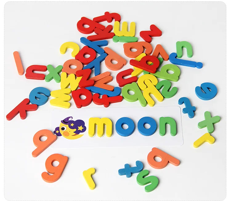 Wooden Spelling Puzzle Game Children English Letter Learning Education Toys for Kids Alphabet Preschool Teaching Aids Match Toys