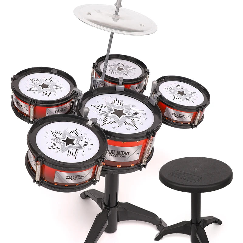 Simulation Drum Set Junior Drums Kit Jazz Drums Percussion Musical Instrument Wisdom Development Toys For Children Kid Gifts