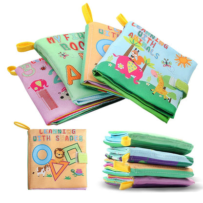 0-12 Months Baby Cloth Book Fruits Animals Cognize Puzzle Book Infant Kids Early Learning Educational Fabric Books Toys игрушк