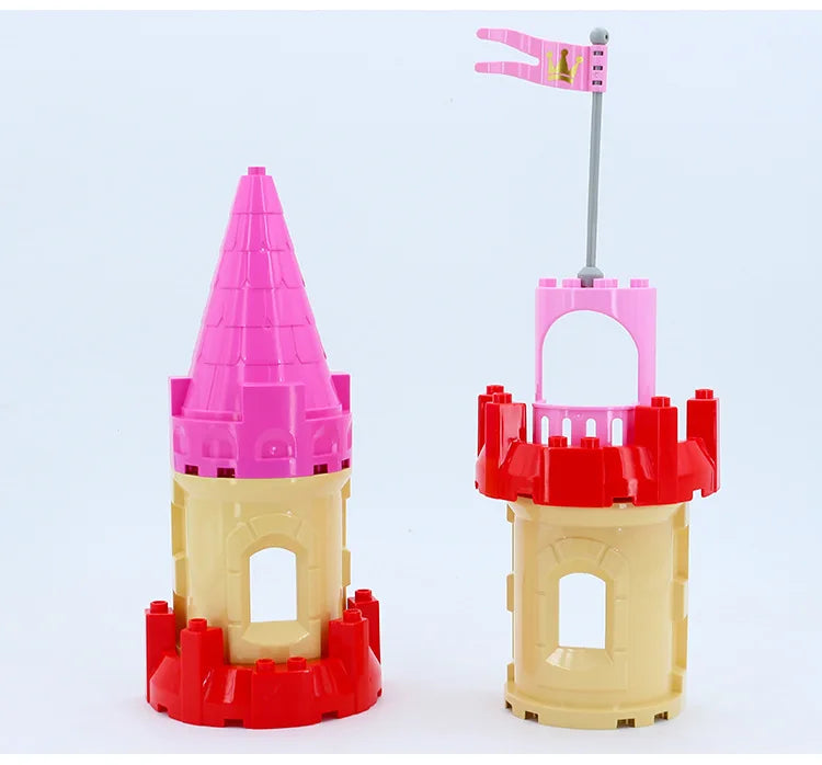 Big Size Building Blocks Castle Tower House Wall Roof Medieval Accessories Compatible Large Bricks Children Kids Educational Toy