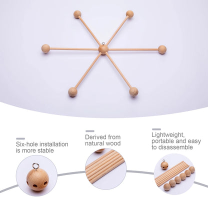 Bite Bites 1set Baby Wooden Hanger Mobile Crib Hanger Frame Bed Bell For Newborn DIY Craft Accessories Baby Toy Children&