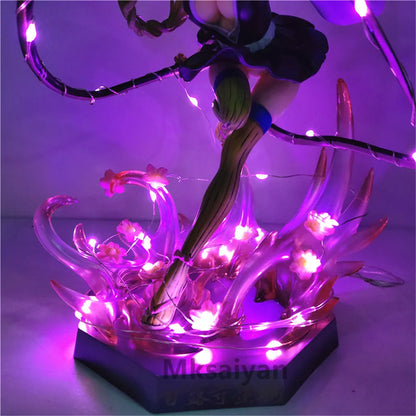 Anime Figures Demon Slayer Kanroji Mitsuri PVC Led DIY Toys Kimetsu no Yaiba 21cm Decor Bedroom Visual Night Light Action Figure