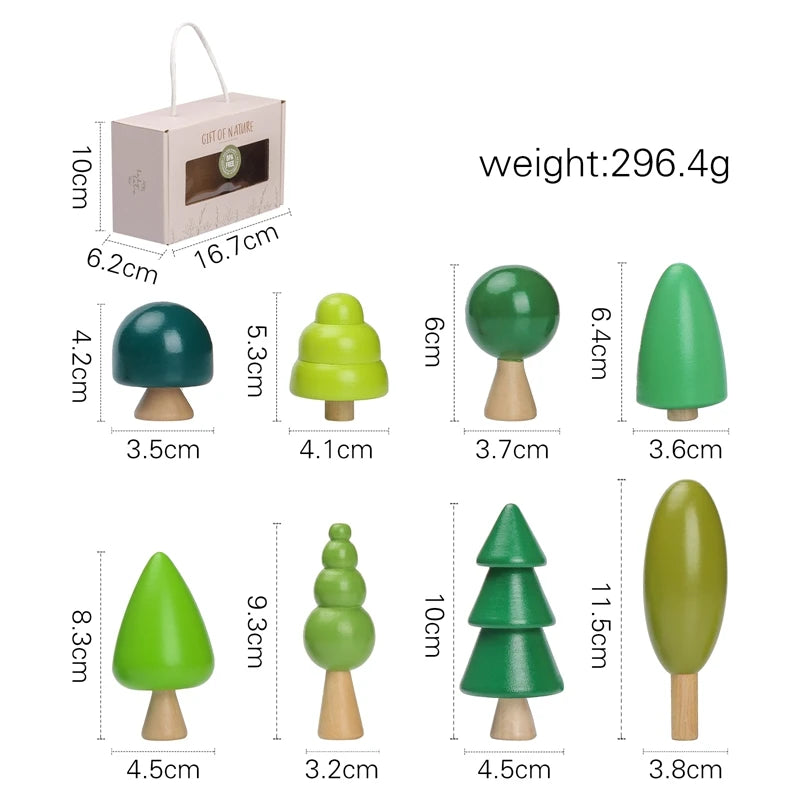 Wooden Building Block Forest Ornaments Toys Mushroom Christmas Tree Children Montessori Educational Wooden Grasp Matching Toys