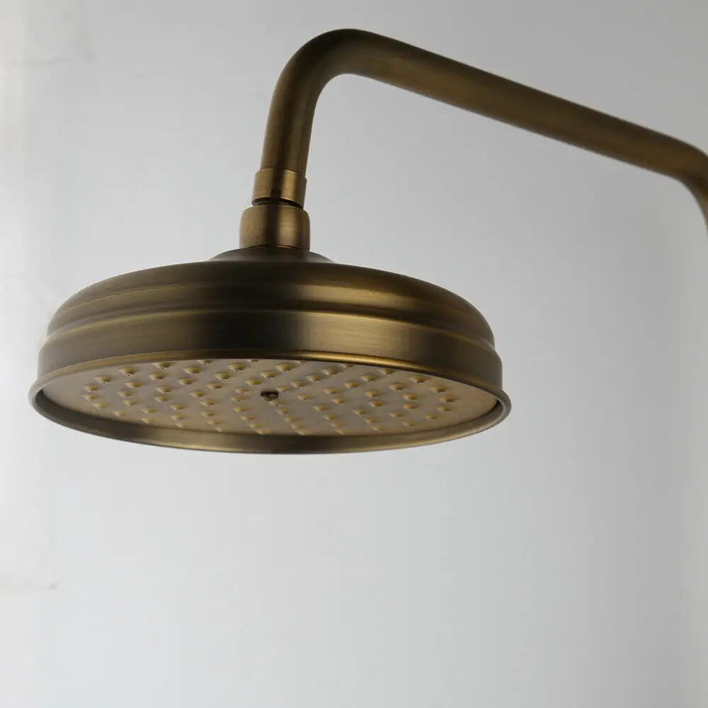 8 inch Round Shower Head Antique Brass Rainfall Shower Head Bathroom Shower Faucet Shower head Spray Shower Arm