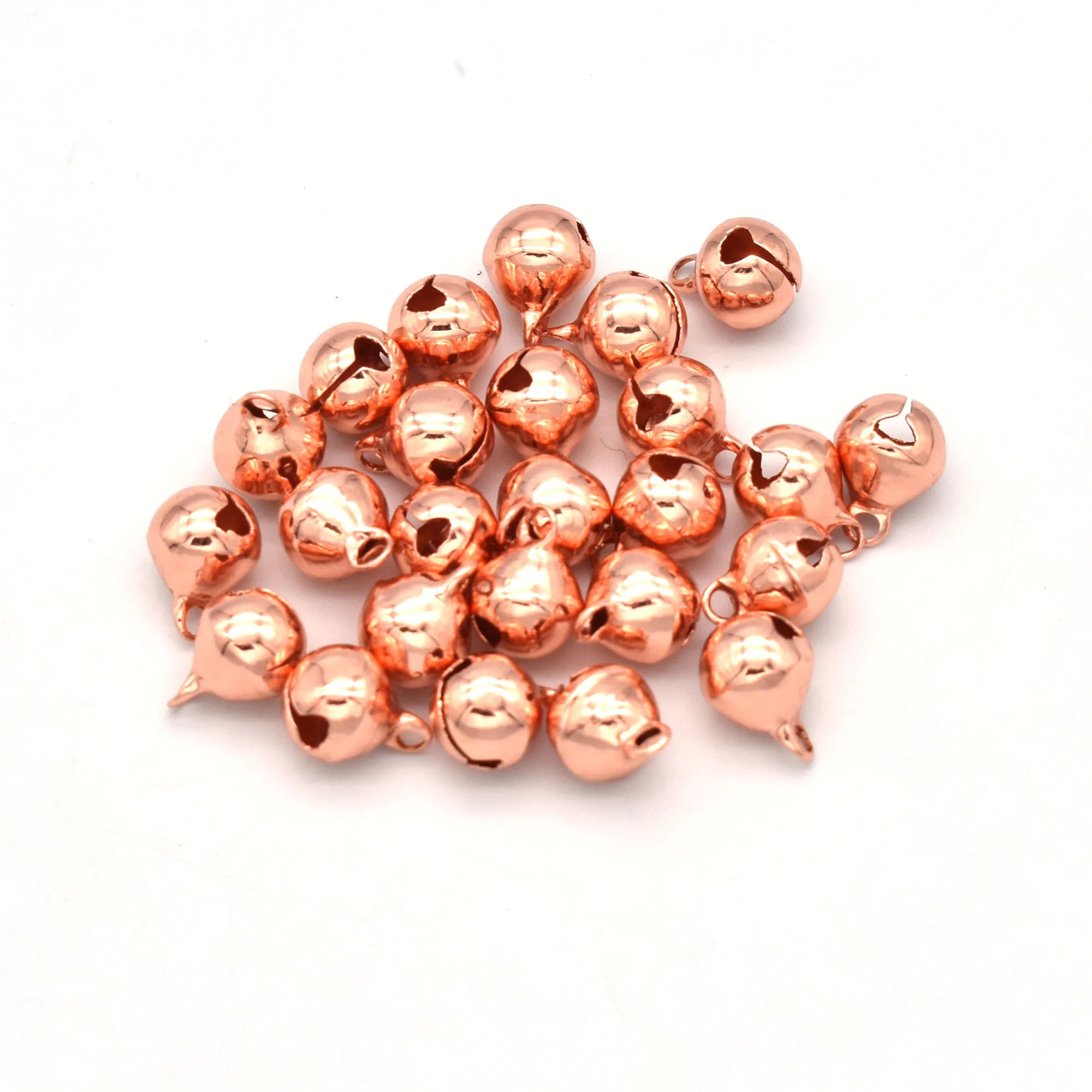 Rose Gold Small Jingle Bells Charms Beads Pet Cat Collar Bells Drop Charms for Bag Clothing Christmas Holiday Home Decoration10m