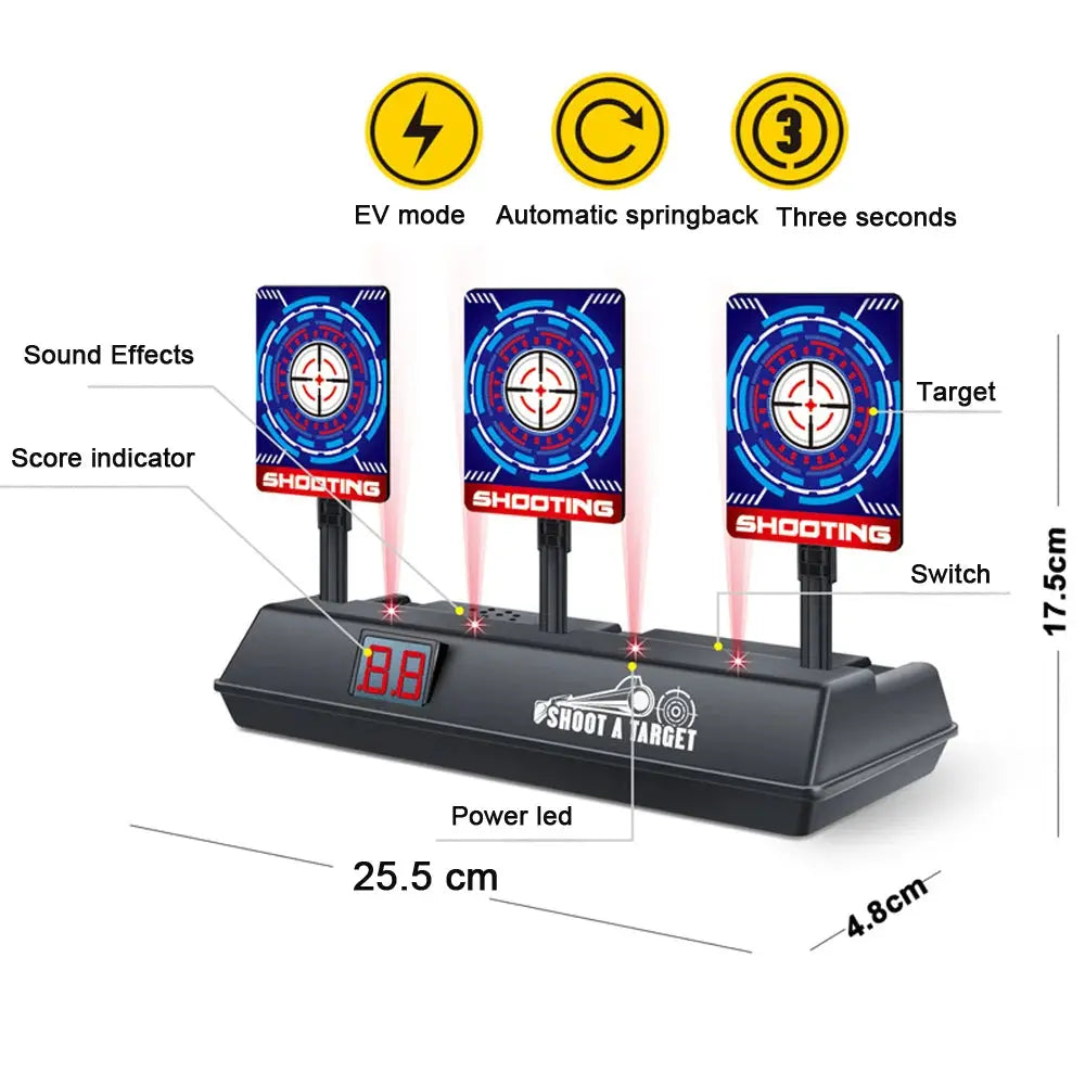 Auto-Reset Electric Target For Nerf Guns Bullets Toys For Beads Blaster Gun Toy Parts High Precision Scoring Practice Target