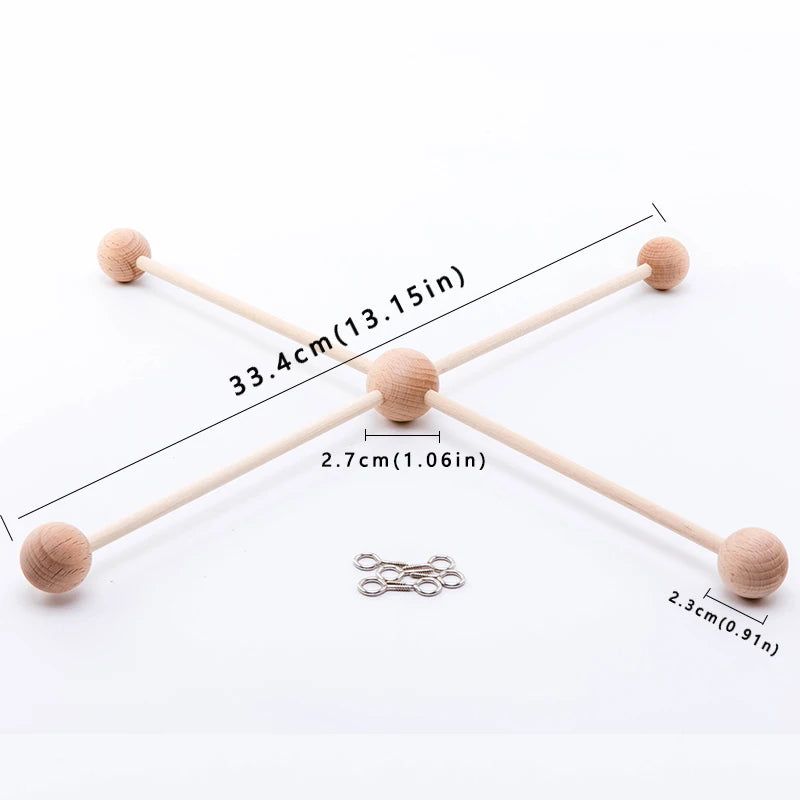 Bite Bites 1set Baby Wooden Hanger Mobile Crib Hanger Frame Bed Bell For Newborn DIY Craft Accessories Baby Toy Children&