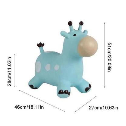 Inpany Bouncy Giraffe Hopper Inflatable Jumping Giraffe Bouncing Animal Toys