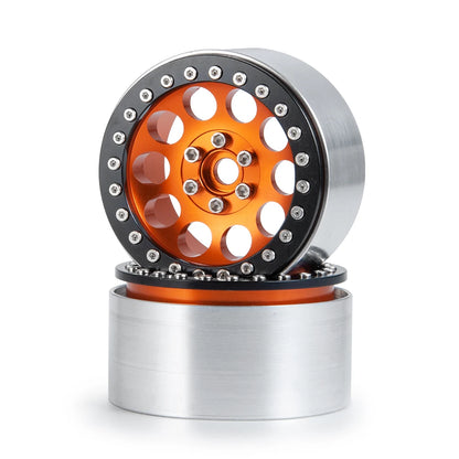 YEAHRUN 2/4pcs Metal Beadlock 2.2 inch Wheel Rims Hubs for Axial Wraith 90048 RR10 TRX-4 1/10 RC Crawler Car Upgrade Parts