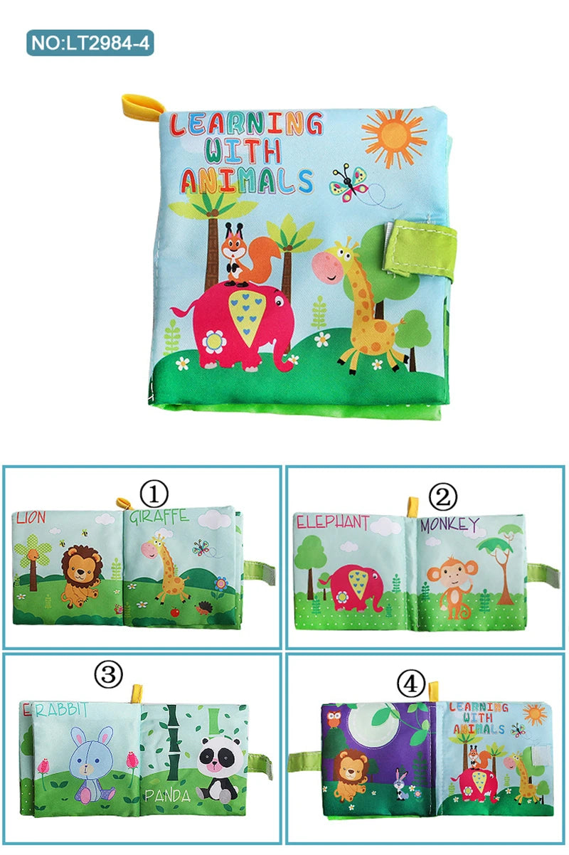 0-12 Months Baby Cloth Book Fruits Animals Cognize Puzzle Book Infant Kids Early Learning Educational Fabric Books Toys игрушк