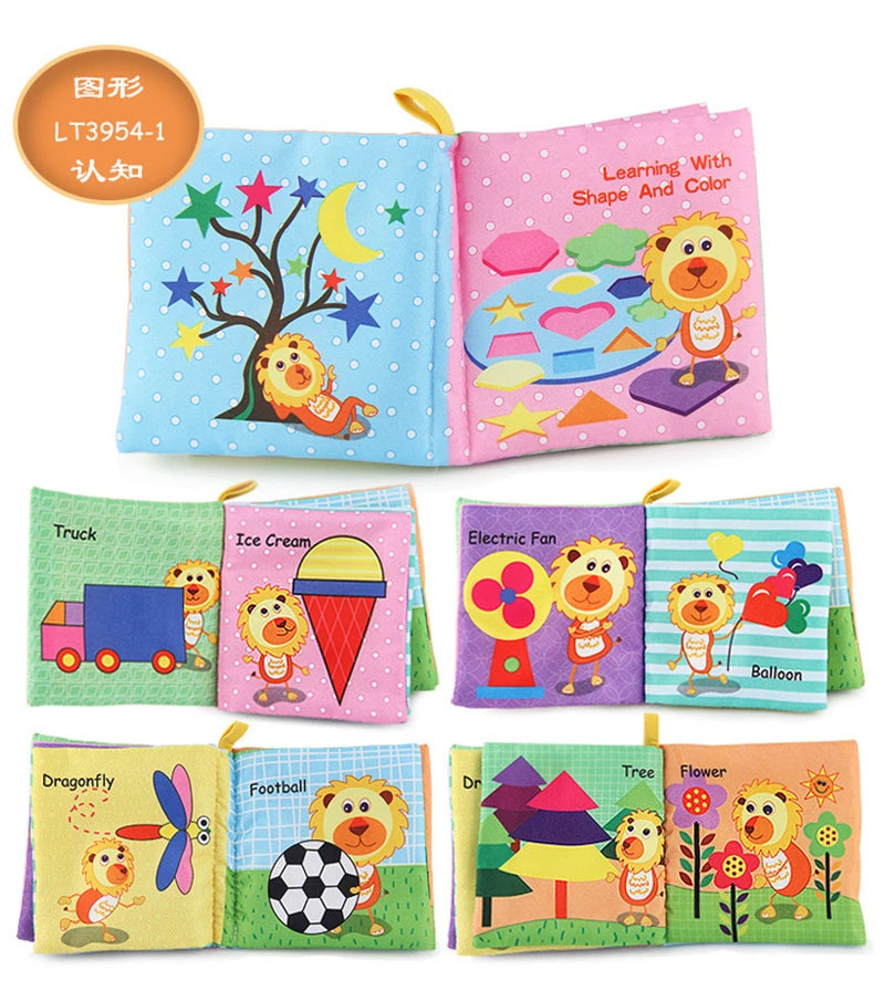 0-12 Months Baby Cloth Book Fruits Animals Cognize Puzzle Book Infant Kids Early Learning Educational Fabric Books Toys игрушк