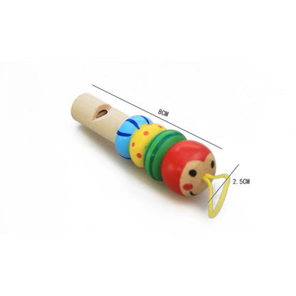 1Pc Infant Whistling Toy Wooden Random Color Toys Cartoon Animal Whistle Educational Music Instrument Toy for Baby Kids Children