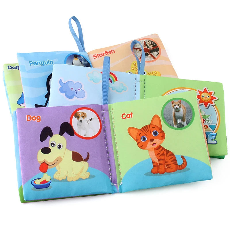 0-12 Months Baby Cloth Book Fruits Animals Cognize Puzzle Book Infant Kids Early Learning Educational Fabric Books Toys игрушк