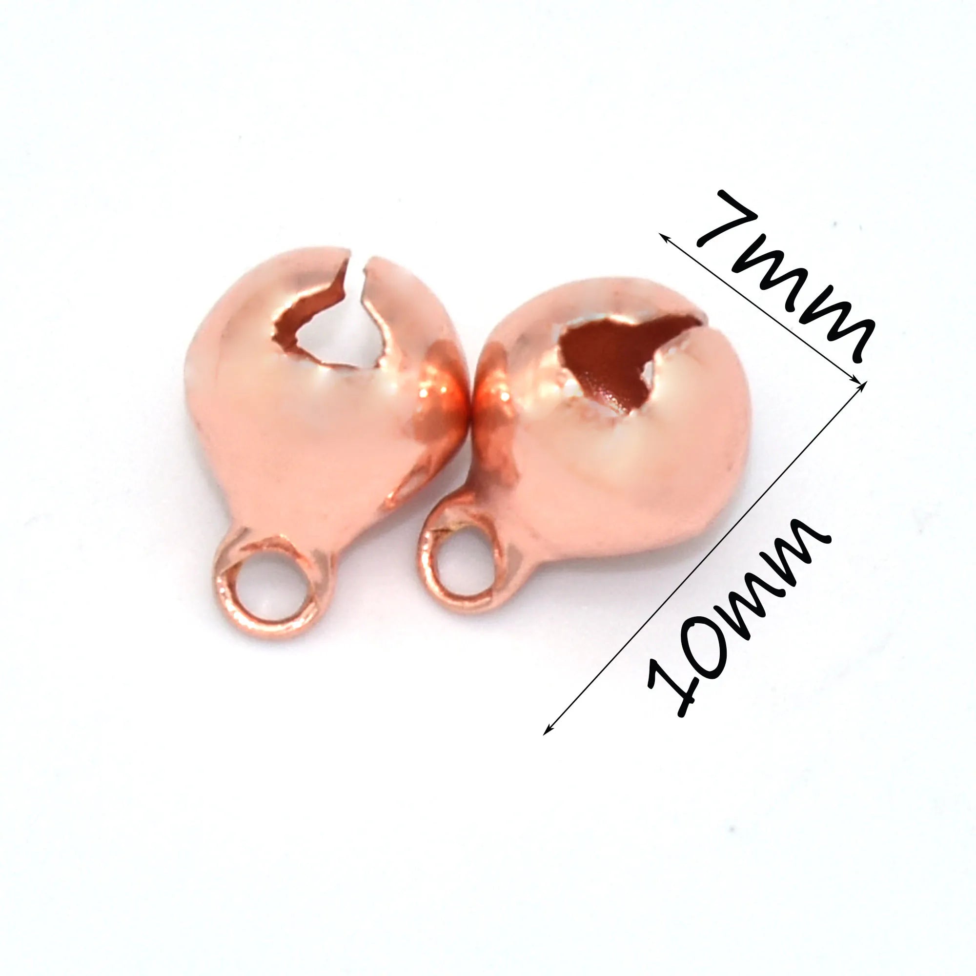 Rose Gold Small Jingle Bells Charms Beads Pet Cat Collar Bells Drop Charms for Bag Clothing Christmas Holiday Home Decoration10m