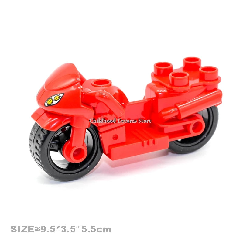 Traffic Big Building Blocks Vehicle Accessories Compatible Bricks Transportation Inserting Car Model Assembly Education Kid Toys