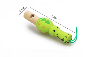 1Pc Infant Whistling Toy Wooden Random Color Toys Cartoon Animal Whistle Educational Music Instrument Toy for Baby Kids Children