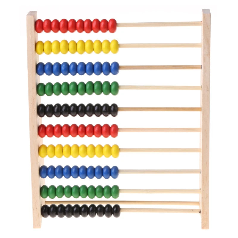 Wooden Abacus 10-row Colorful Beads Counting Kid Maths Learning educational toy