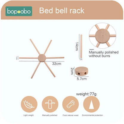 1Set Mobile Baby Hanger Baby Mobile Crib Hanger Frame Mobile DIY Crafts Frame Mobile Holder Wood Newborn Toy Children&