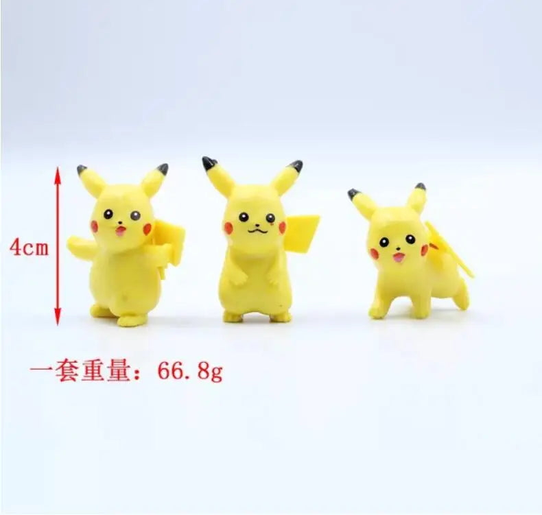 10pcs/set cartoon movie Pokemon Action figure mini toys dolls 4CM Pikachu Action figure model children gifts birthday gifts