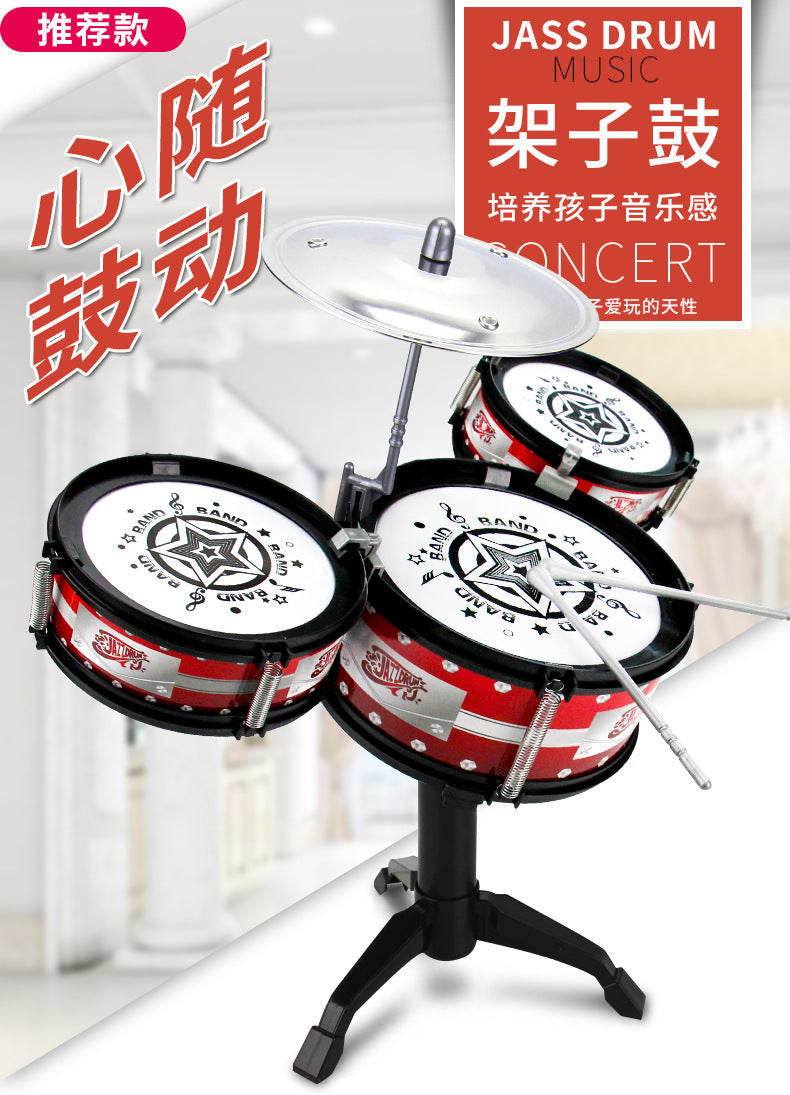 Simulation Drum Set Junior Drums Kit Jazz Drums Percussion Musical Instrument Wisdom Development Toys For Children Kid Gifts