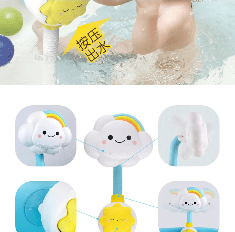 Bath Toys for Kids Baby Water Game Clouds Model Faucet Shower Water Spray Toy For Children Squirting Sprinkler Bathroom Baby Toy