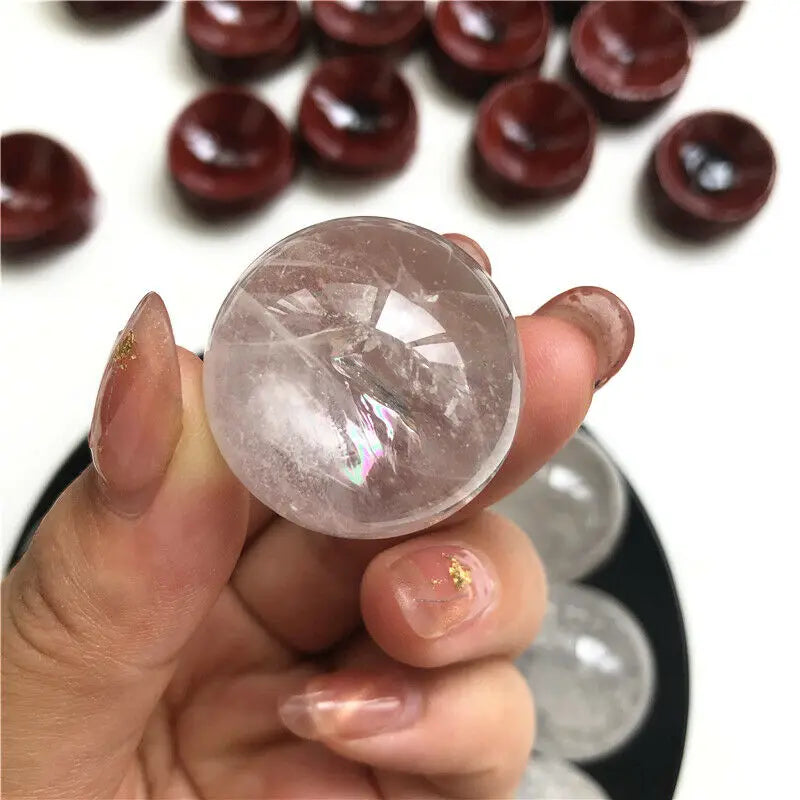 1PC High Quality Natural White Quartz Crystal Sphere Ball Orb Gem Stone Healing Freeshipping