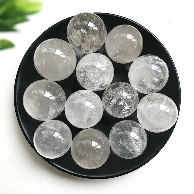 1PC High Quality Natural White Quartz Crystal Sphere Ball Orb Gem Stone Healing Freeshipping